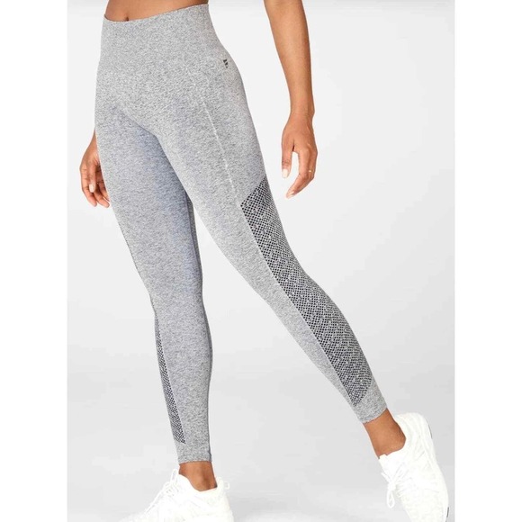 Fabletics Leggings Heather Gray High Waisted Mesh Workout Athletic Activewear XS - Picture 1 of 12